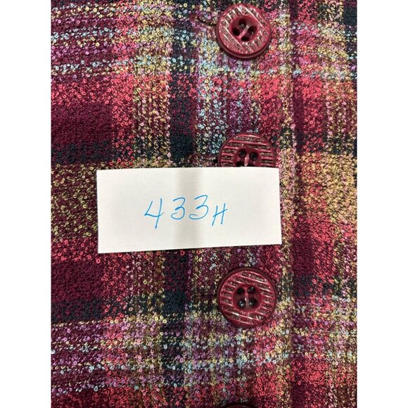Christopher & Banks Petite Plaid Button Up Blazer Jacket Sz MP - Picture 8 of 9
